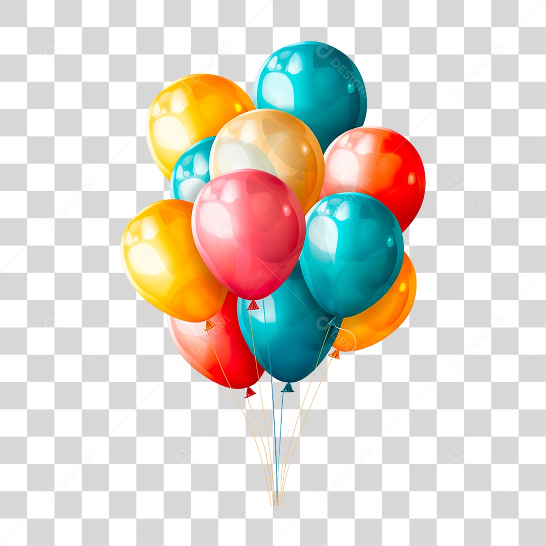 Balão Colorido PNG Transparente