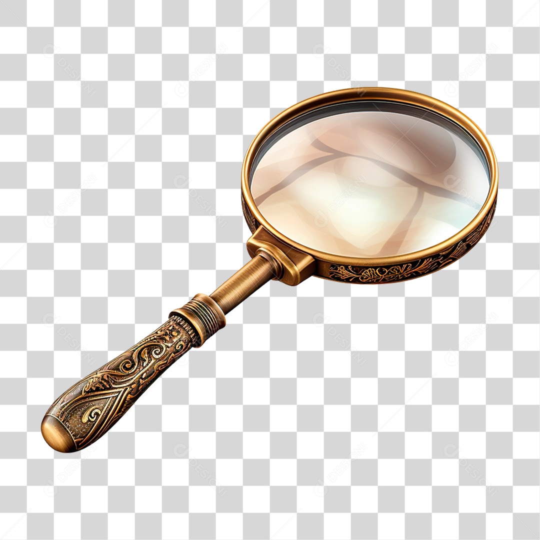 Lupa Metálica PNG Transparente