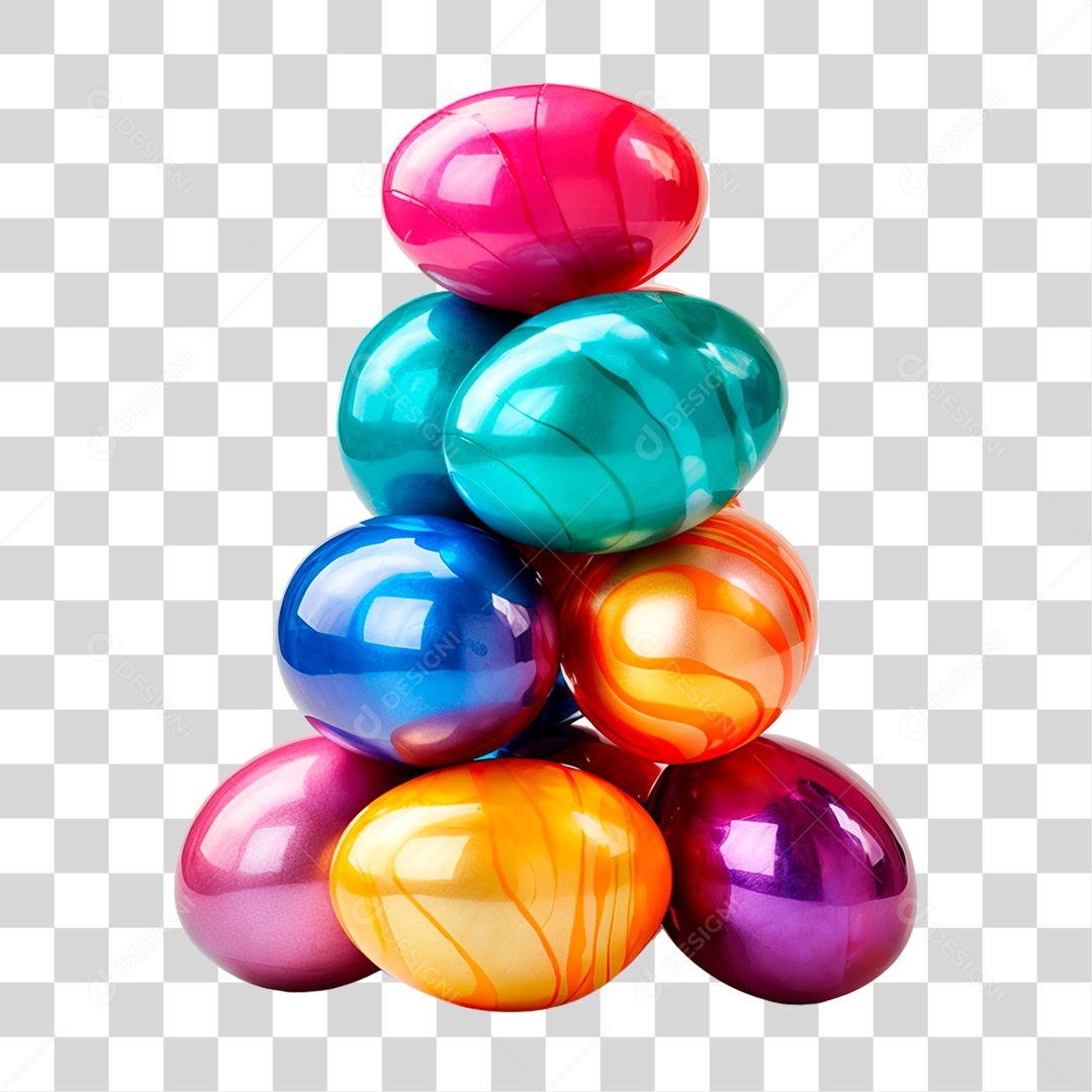 Ovos Colorido PNG Transparente