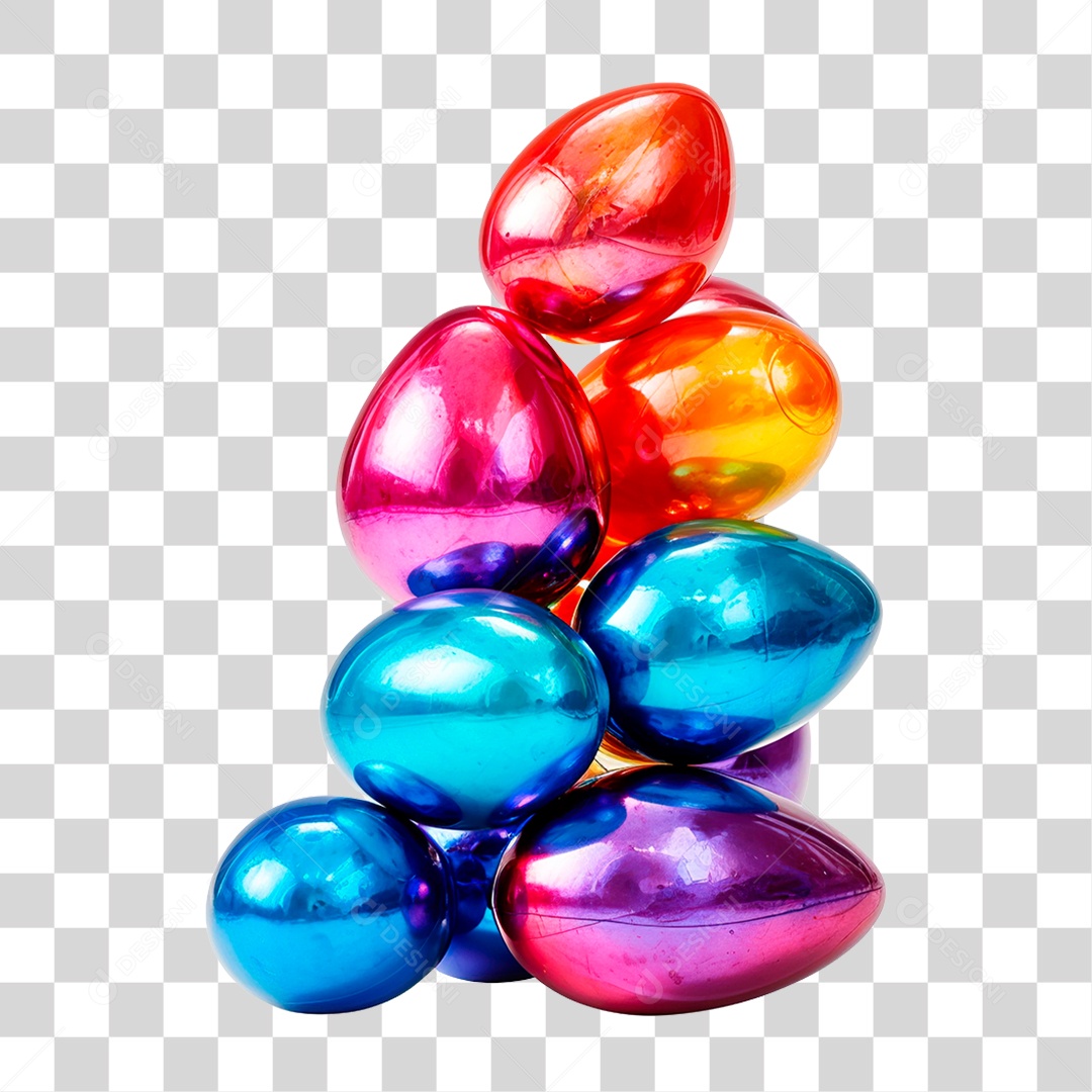 Ovos Colorido PNG Transparente