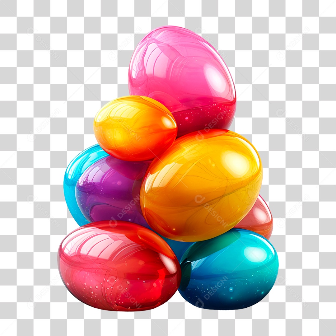 Ovos Colorido PNG Transparente