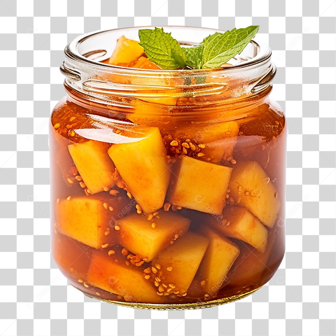Transparent PNG Mango Canned Glass Jar