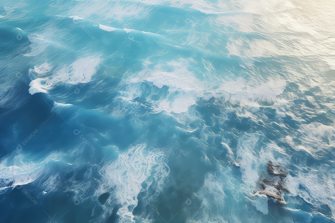 Vista aérea das ondas do oceano fundo natural