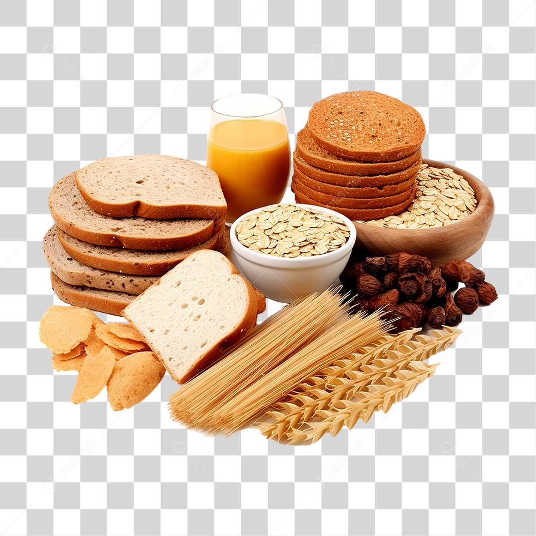Bandeja com Comida de Café da Manhã PNG Transparente