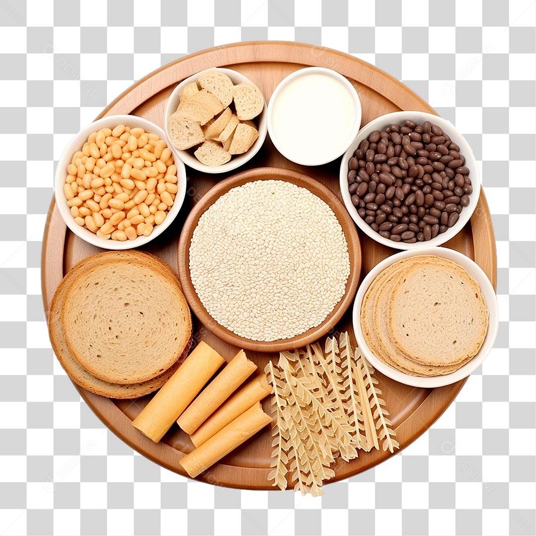 Bandeja com Comida de Café da Manhã PNG Transparente