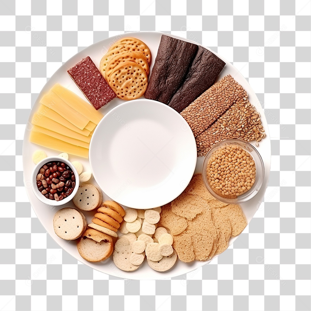 Bandeja com Comida de Café da Manhã PNG Transparente