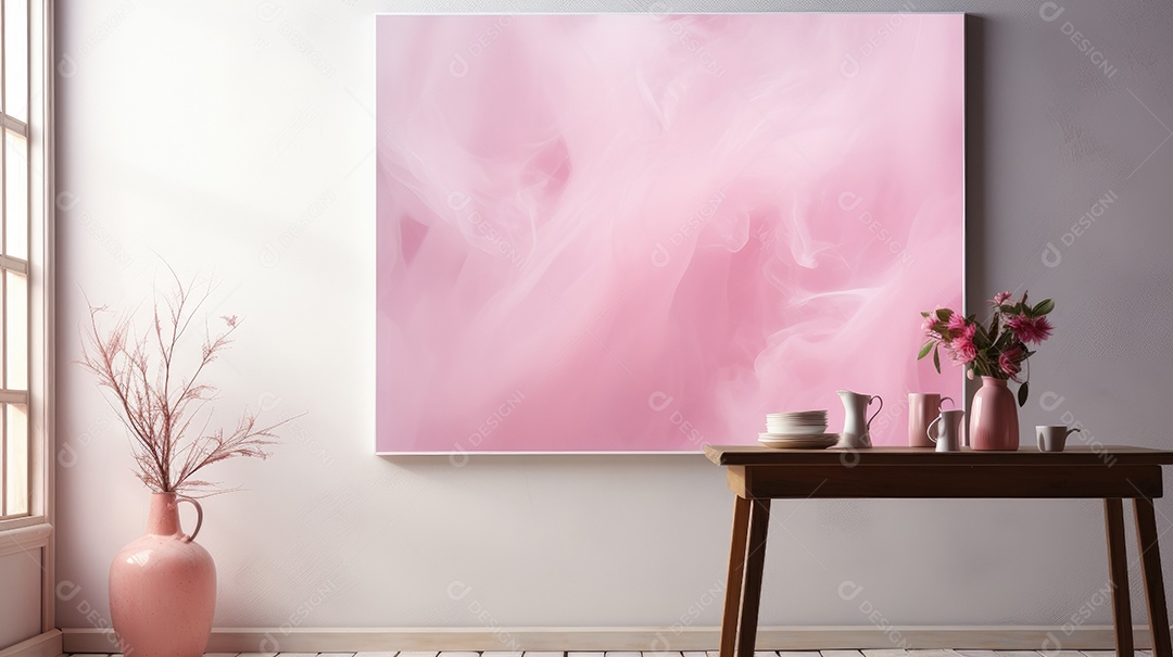 Fundo de pintura de arte aquarela rosa bebê