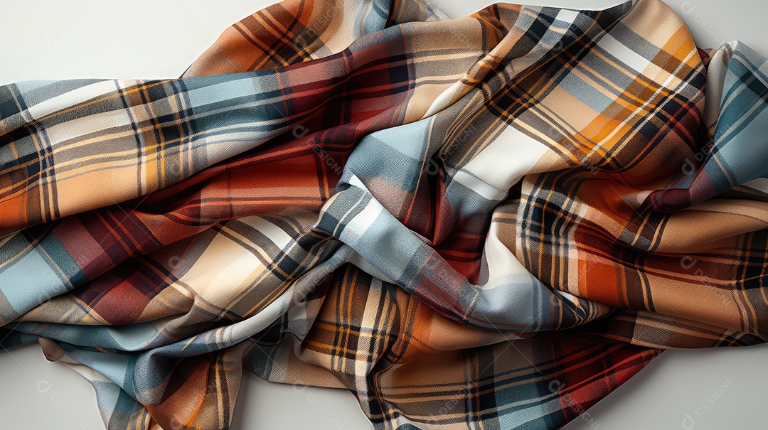 Linda tartan escocesa em um fundo branco leitoso