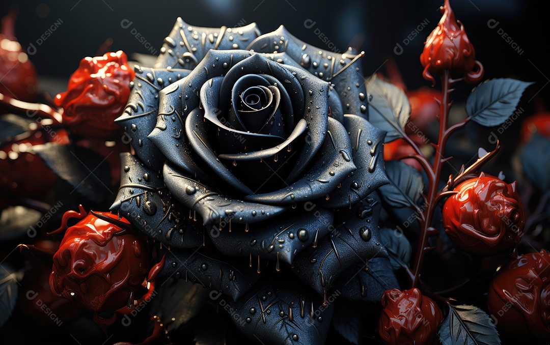Fundo de rosas negra