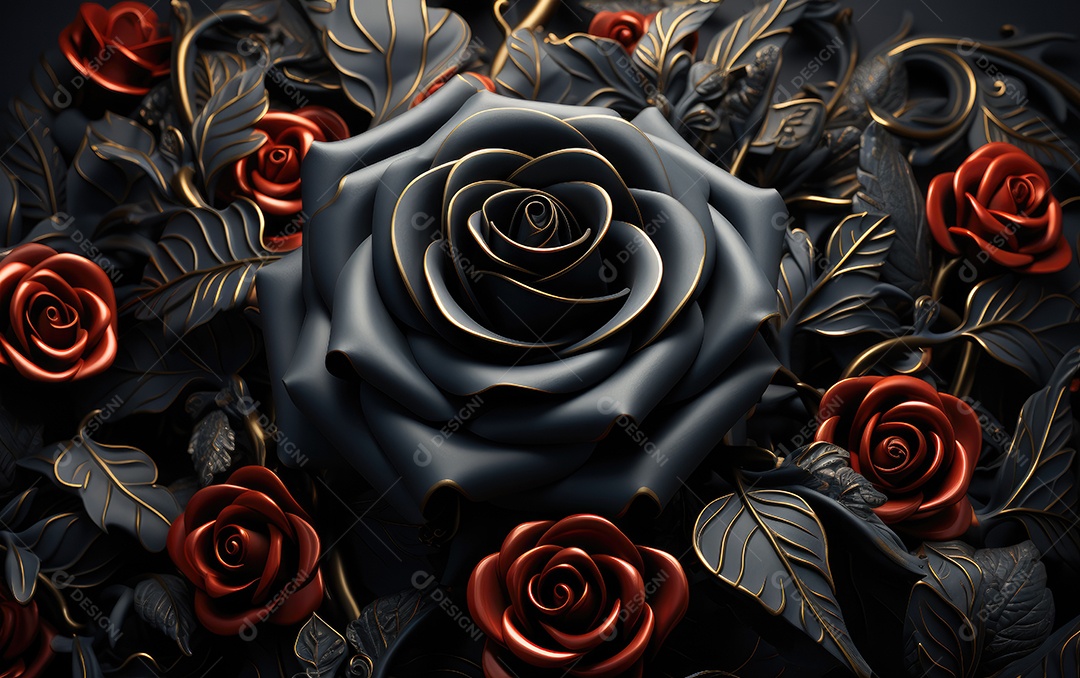 Fundo de rosas negra