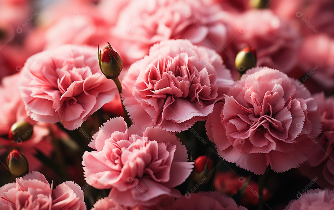 Fundo de flores cravo rosa