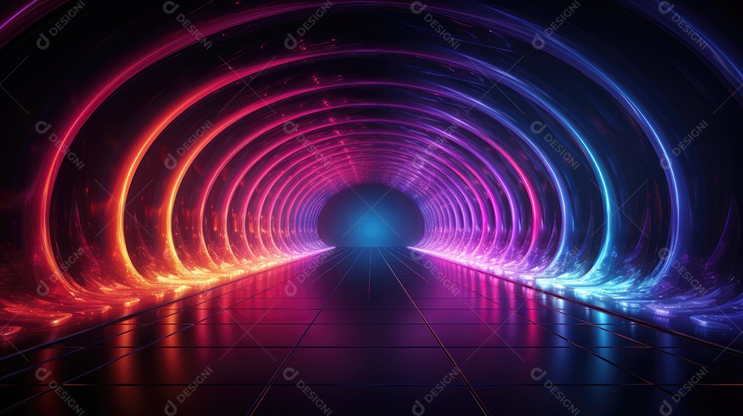 Círculo gradiente azul escuro e fundo neon roxo escuro