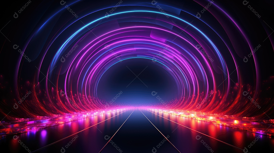 Círculo gradiente azul escuro e fundo neon roxo escuro