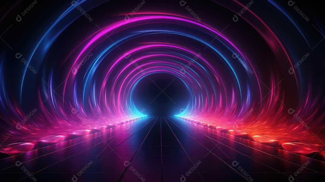 Círculo gradiente azul escuro e fundo neon roxo escuro