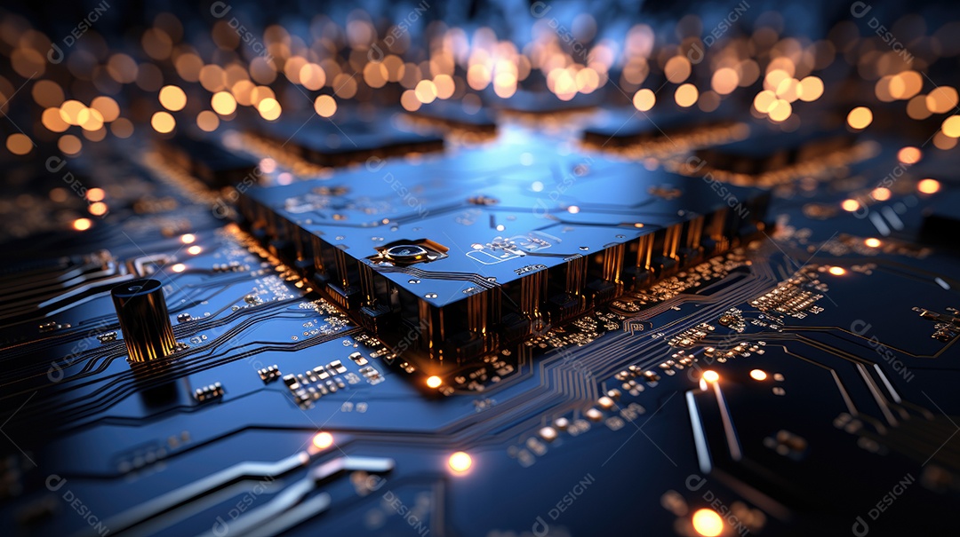 Fundo azul de linha tecnológica