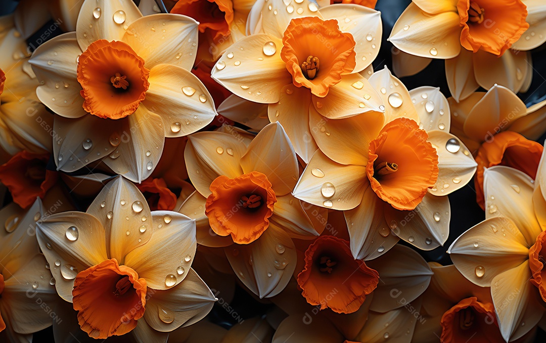 Fundo de flores narciso lindas