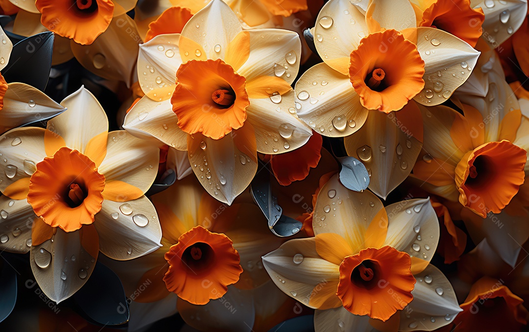 Fundo de flores narciso lindas