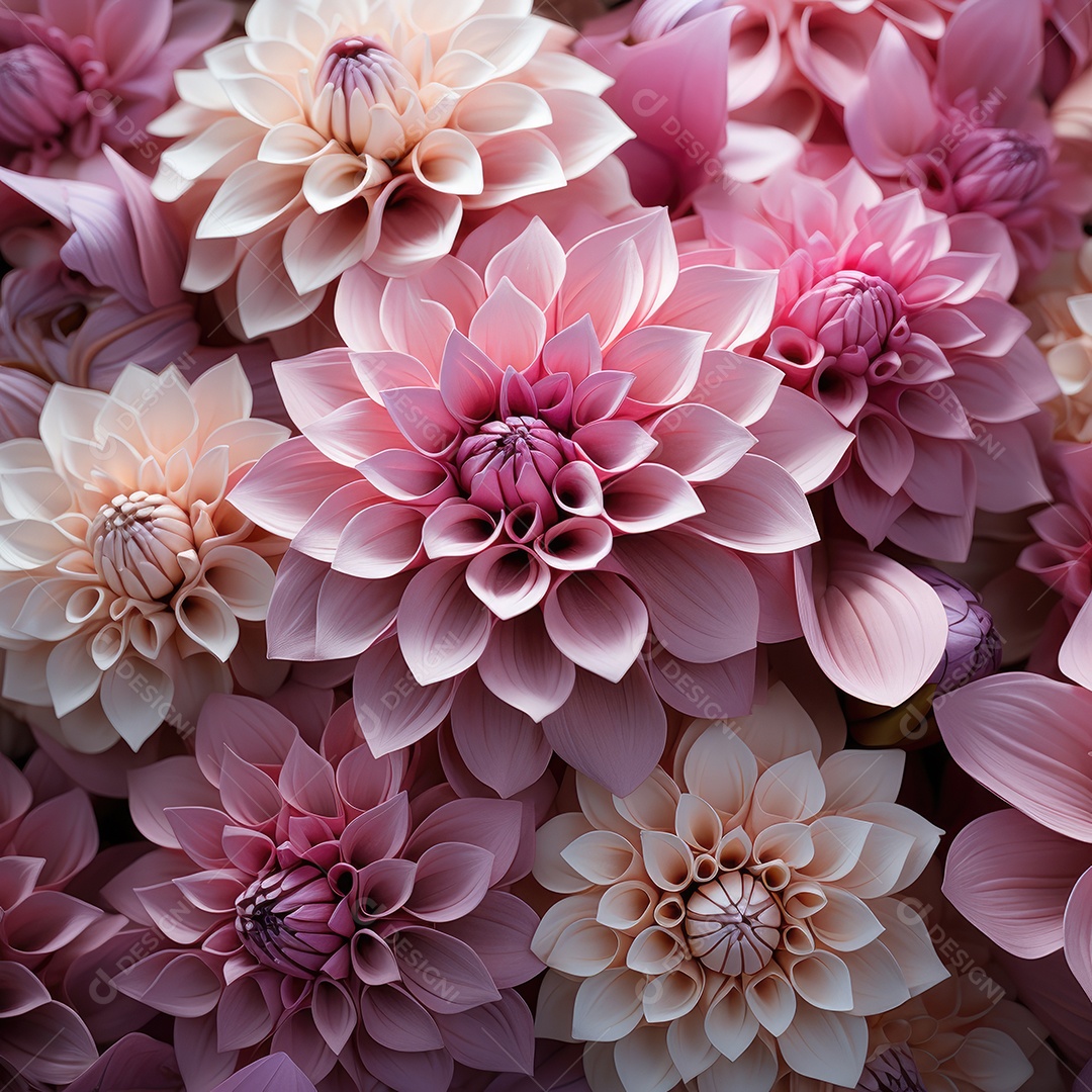 Fundo de flores Dália pinnata rosa