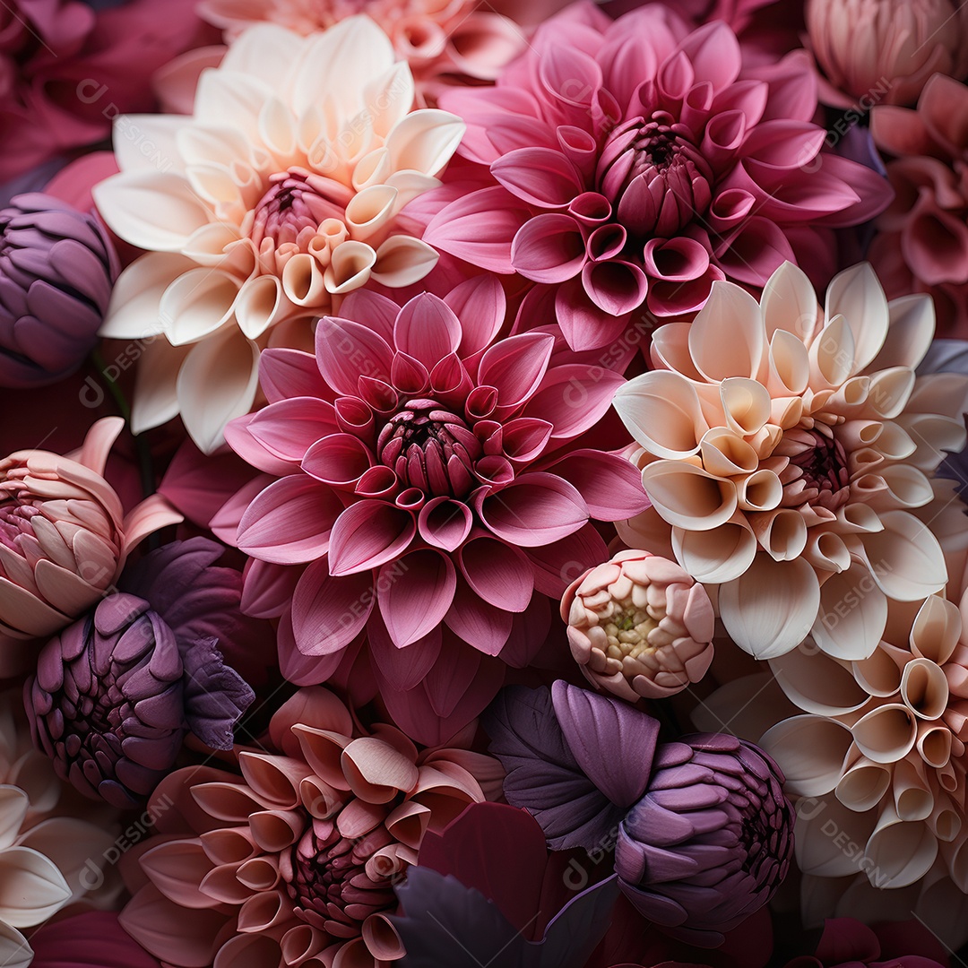 Fundo de flores Dália pinnata