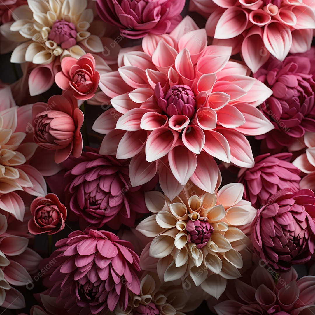 Fundo de flores Dália pinnata