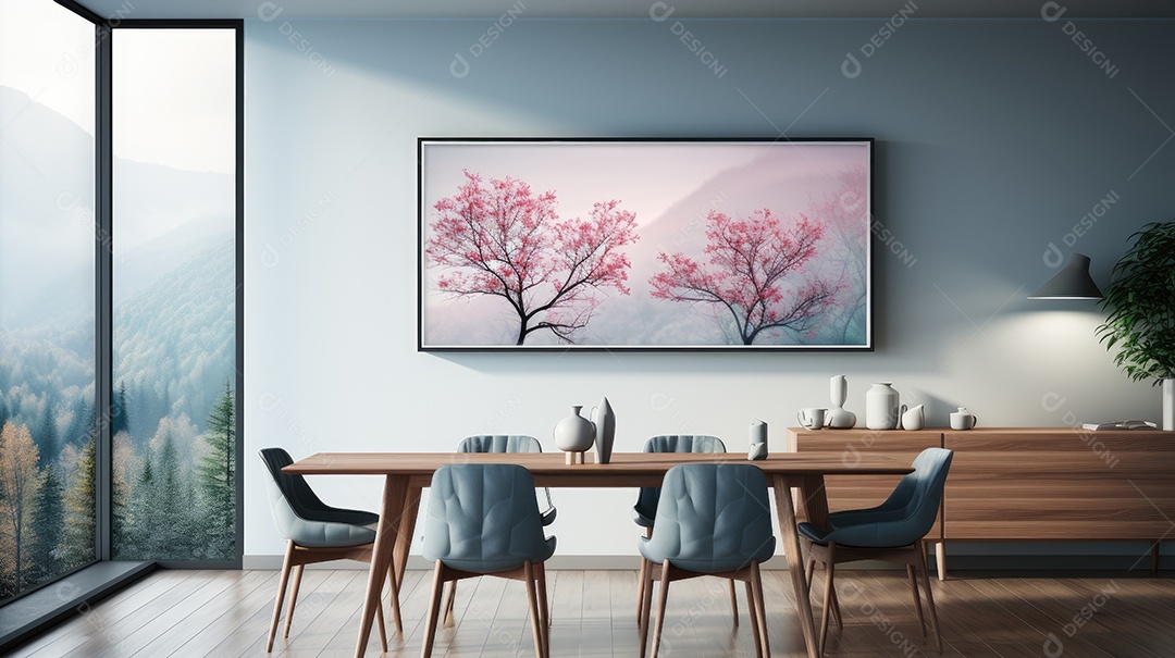 Uma linda sala decorada com detalhes claros e aconchegante