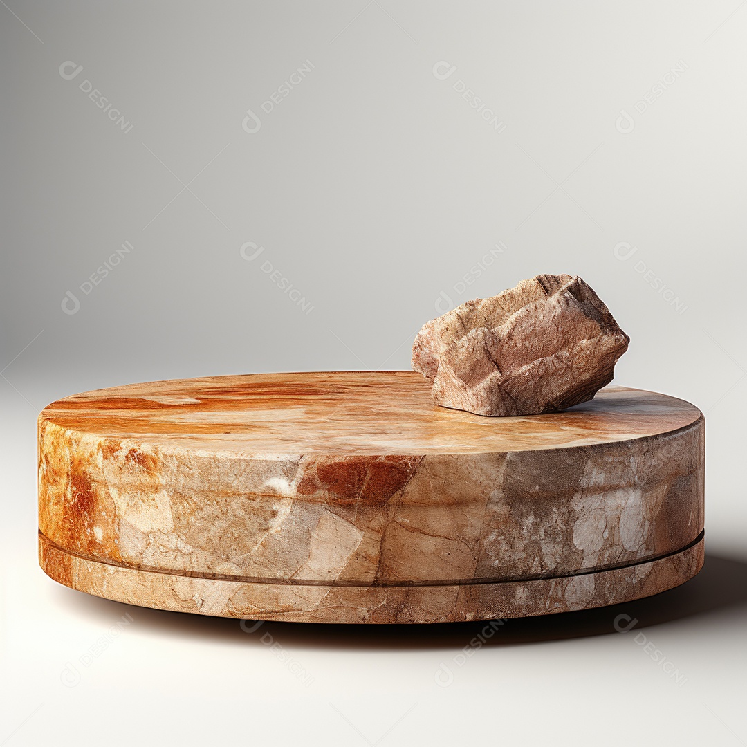 Topo vazio da mesa de pedra natural isolado no fundo branco