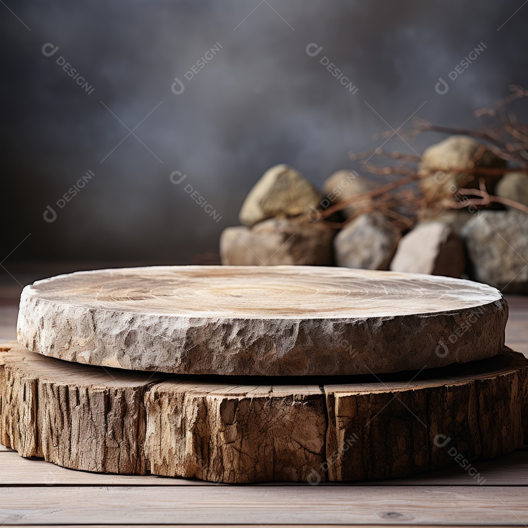 Parte superior vazia da mesa de pedra natural isolada