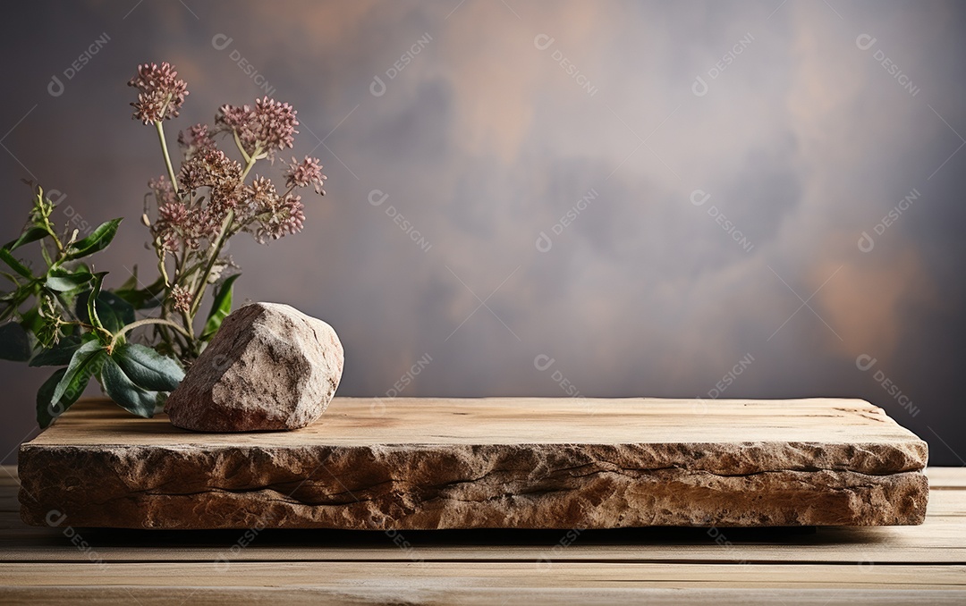 Parte superior vazia da mesa de pedra natural isolada