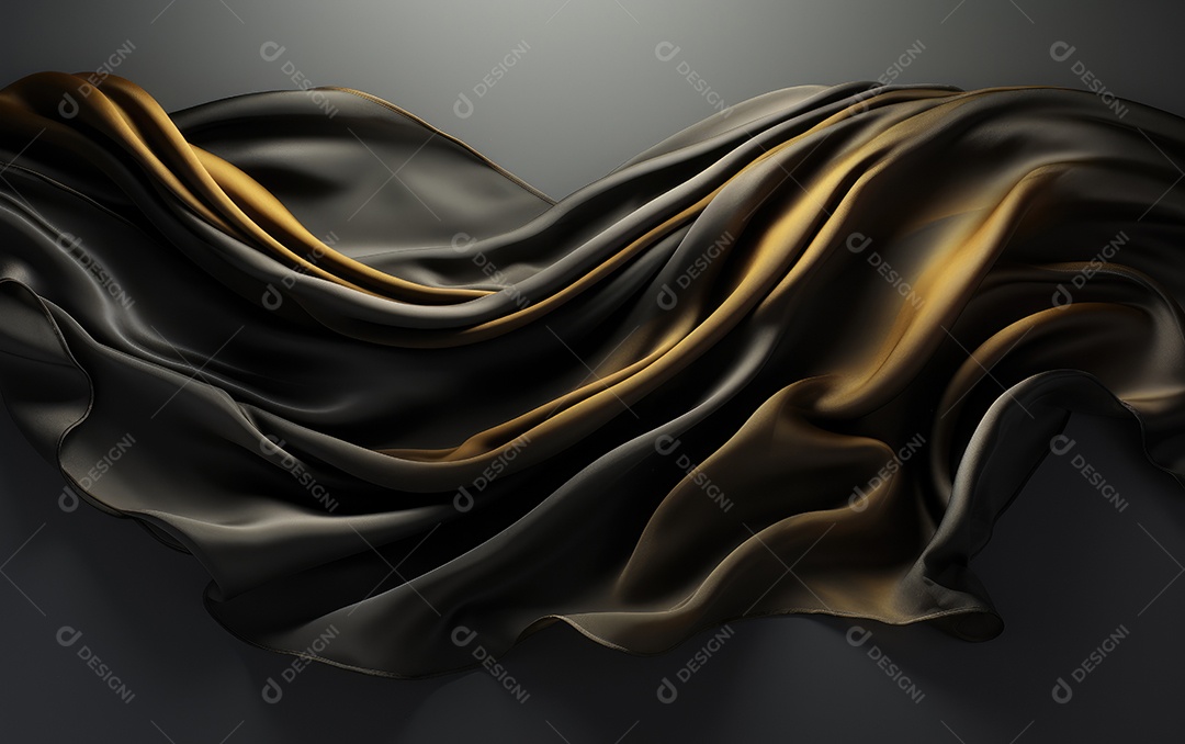 Movimento de lenço de seda de pano dinâmico preto