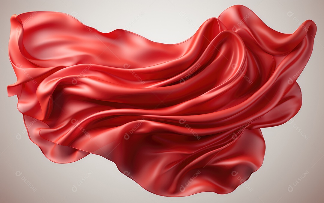 Movimento de lenço de seda de pano dinâmico vermelho