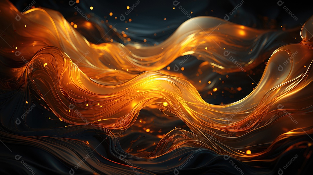 Fundo ondulado dourado e preto