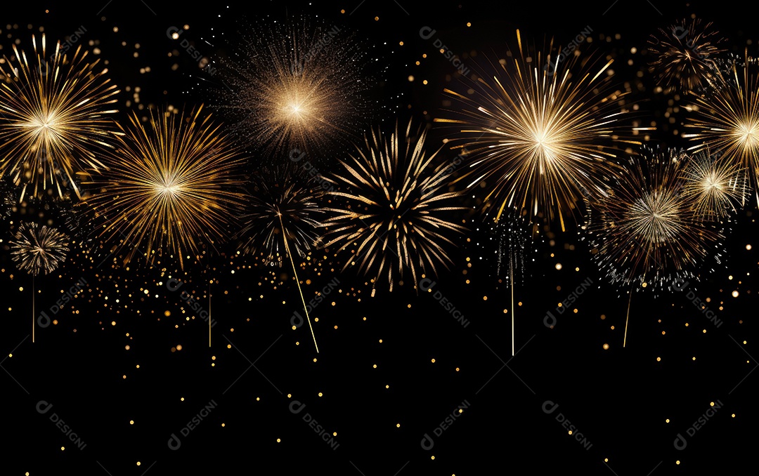 Fogos de artifício no fundo preto