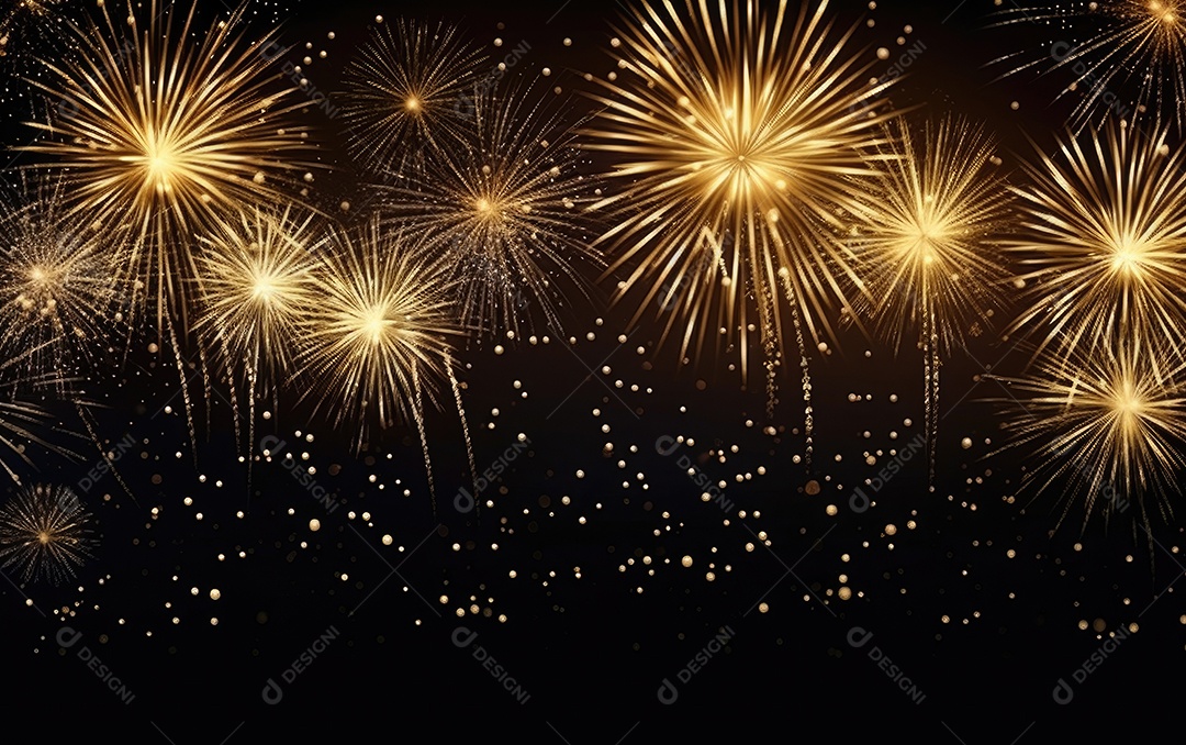 Fogos de artifício no fundo preto