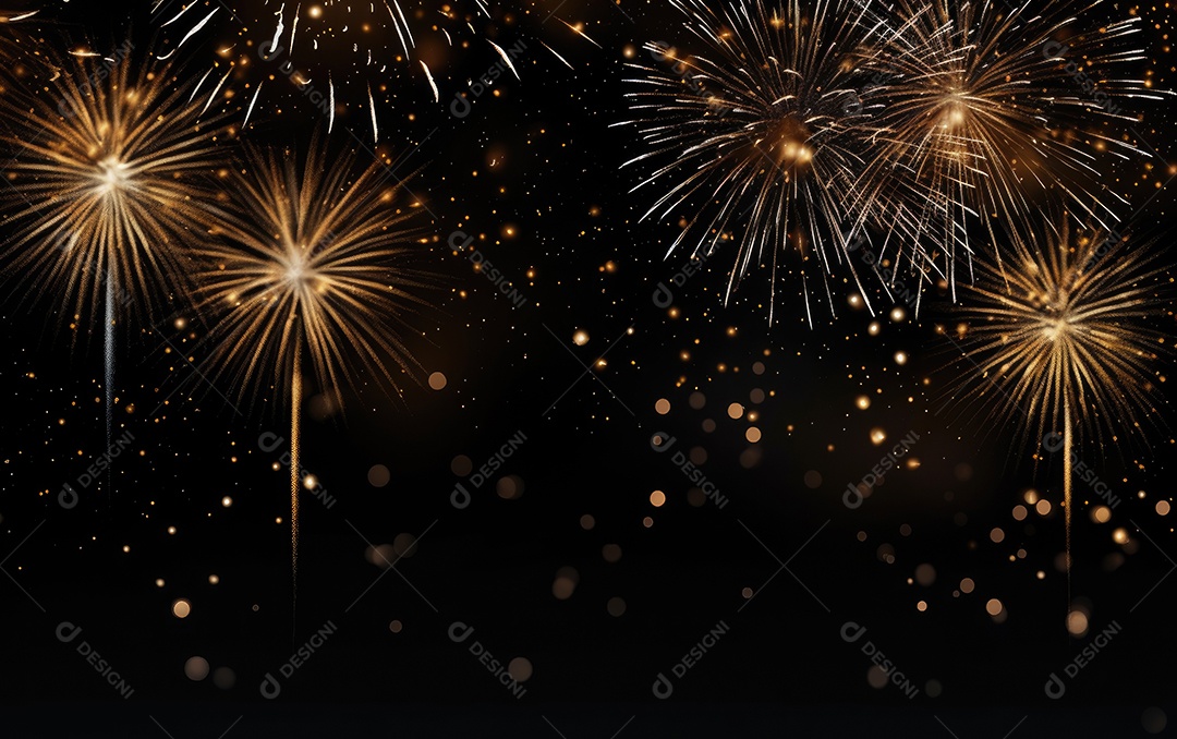 Fogos de artifício no fundo preto