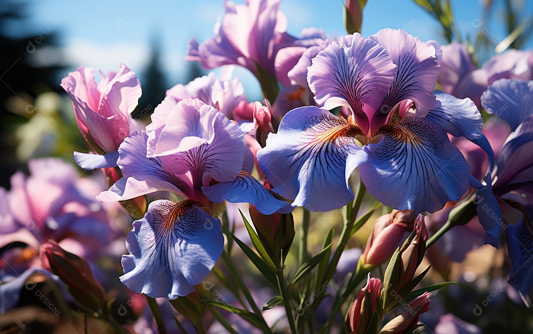 Fundo de flores de íris