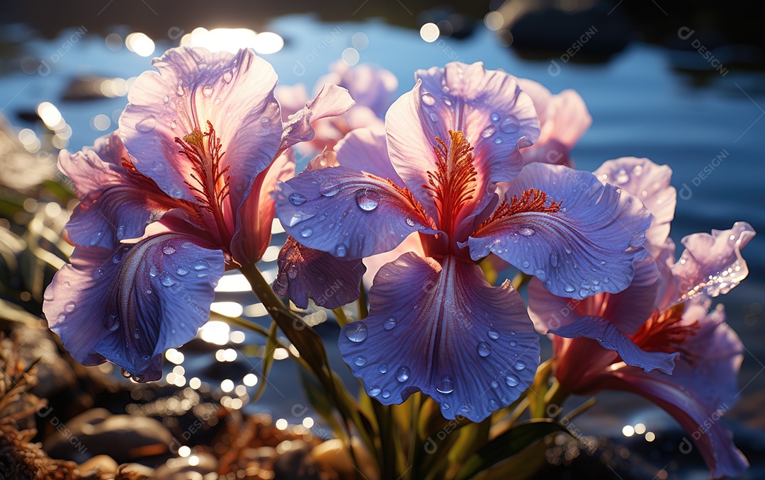 Fundo de flores de íris