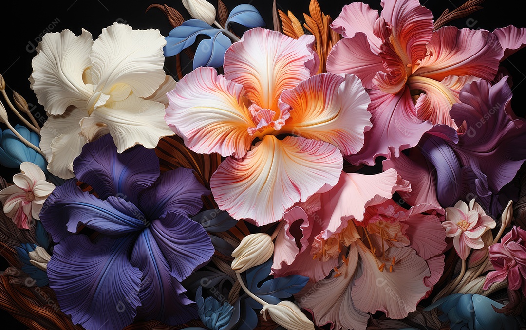 Fundo de flores de íris