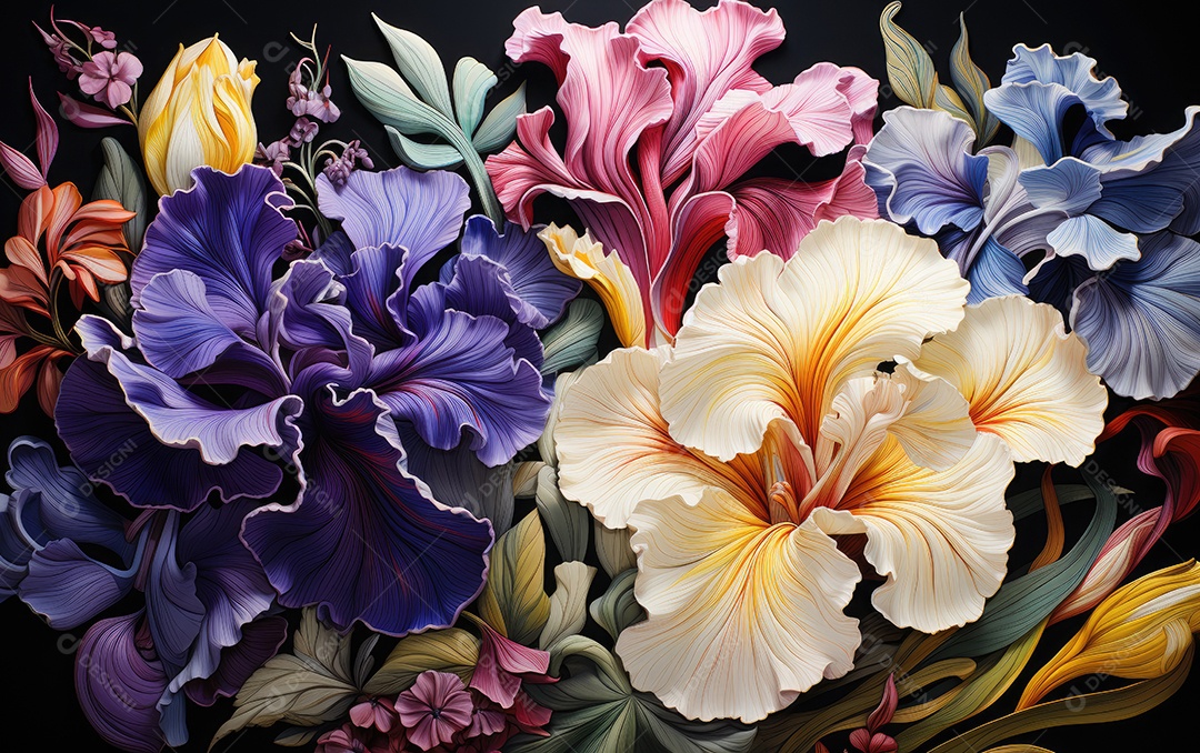 Fundo de flores íris