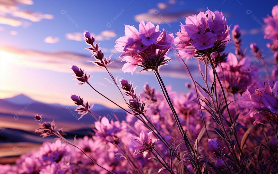 Fundo de flores de lavanda