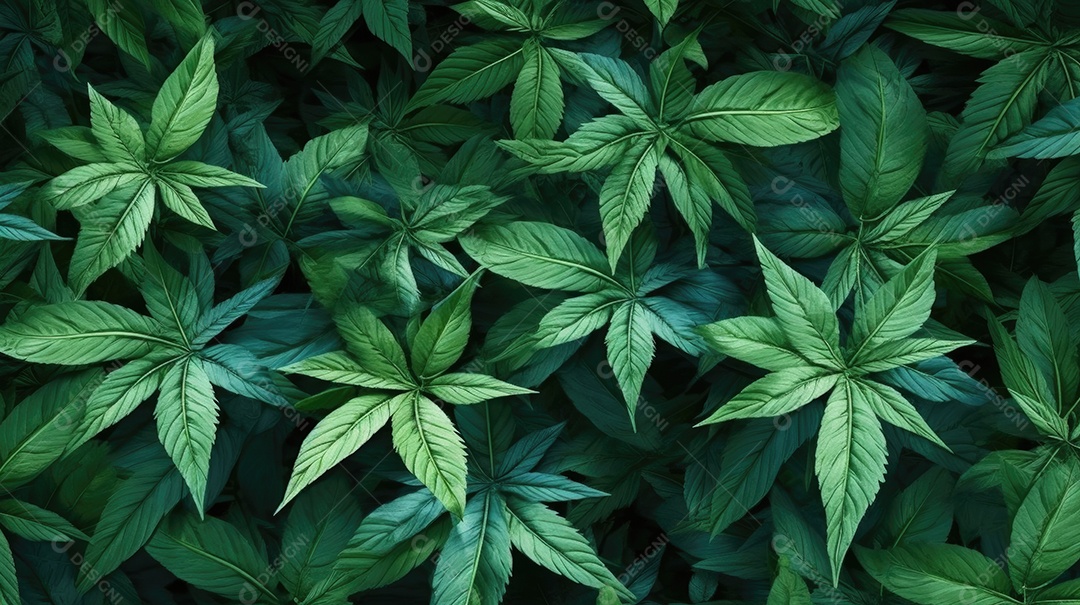 Muitas folhas sobre pano de fundo