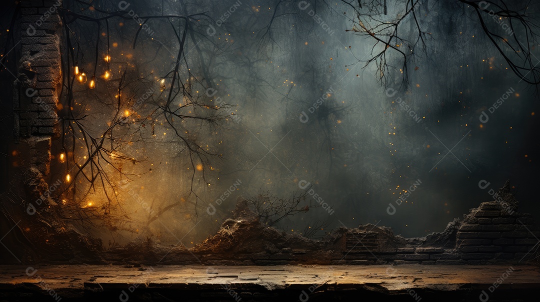 Cenário de lugar pegando fogo