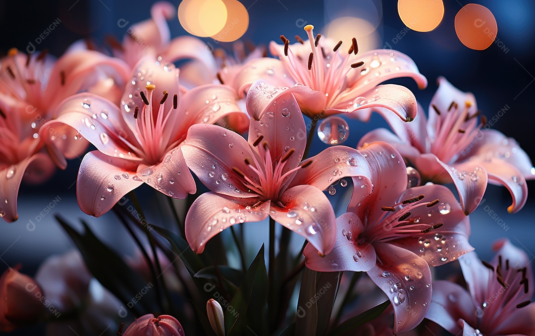 Jardim de flores Lírios linda