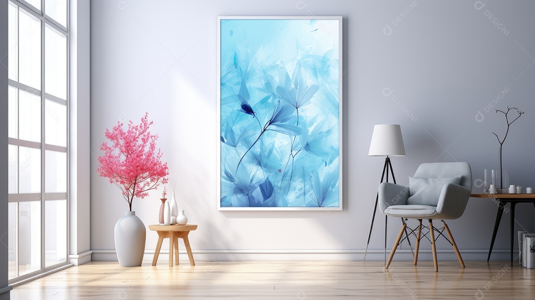 Fundo abstrato de pintura aquarela azul