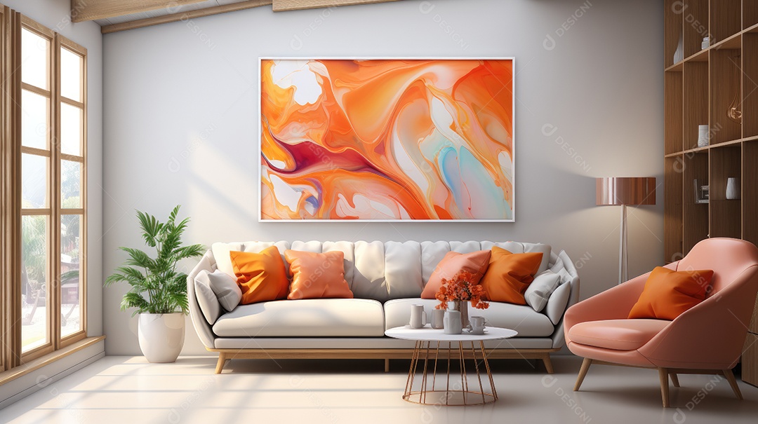 Fundo abstrato de pintura em aquarela laranja