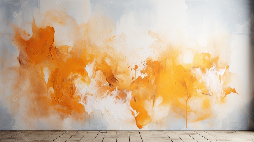 Fundo abstrato de pintura em aquarela laranja