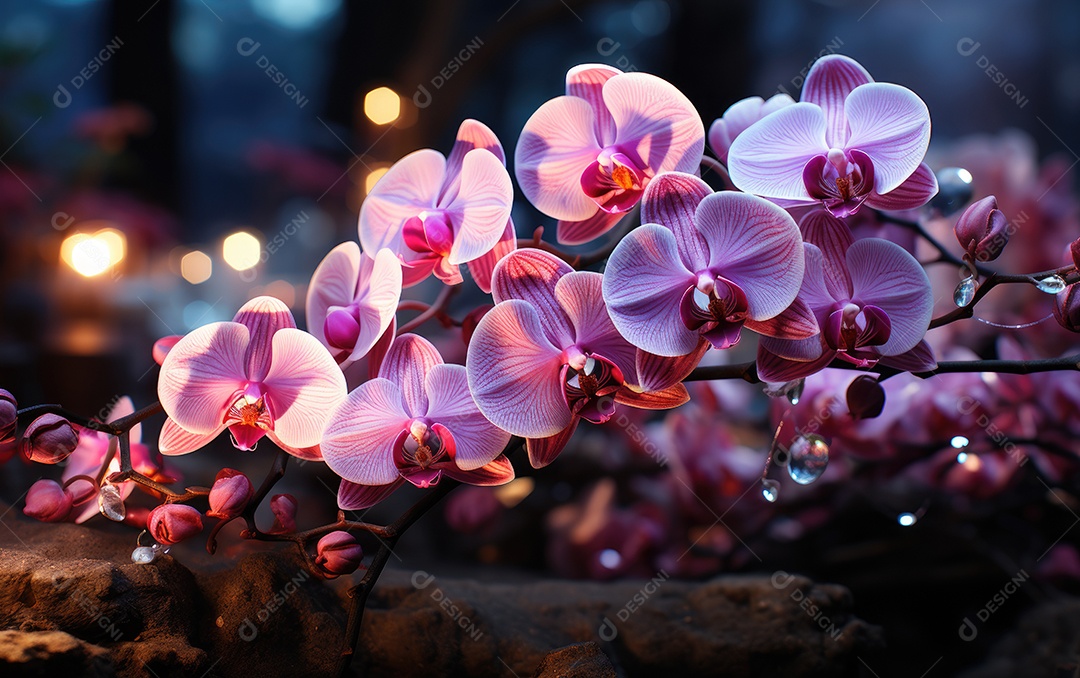 Fundo de flores de orquídea