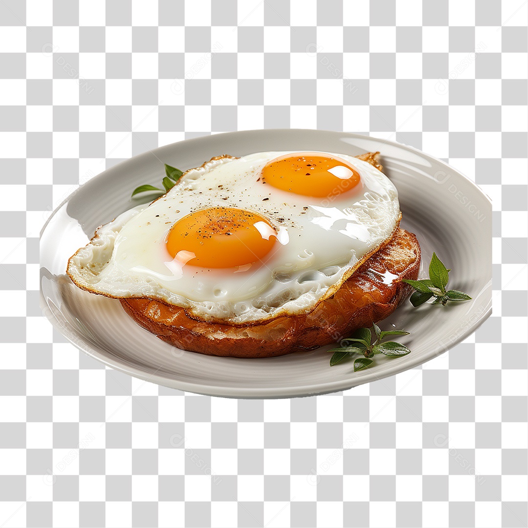 Prato com Ovo Frito PNG Transparente