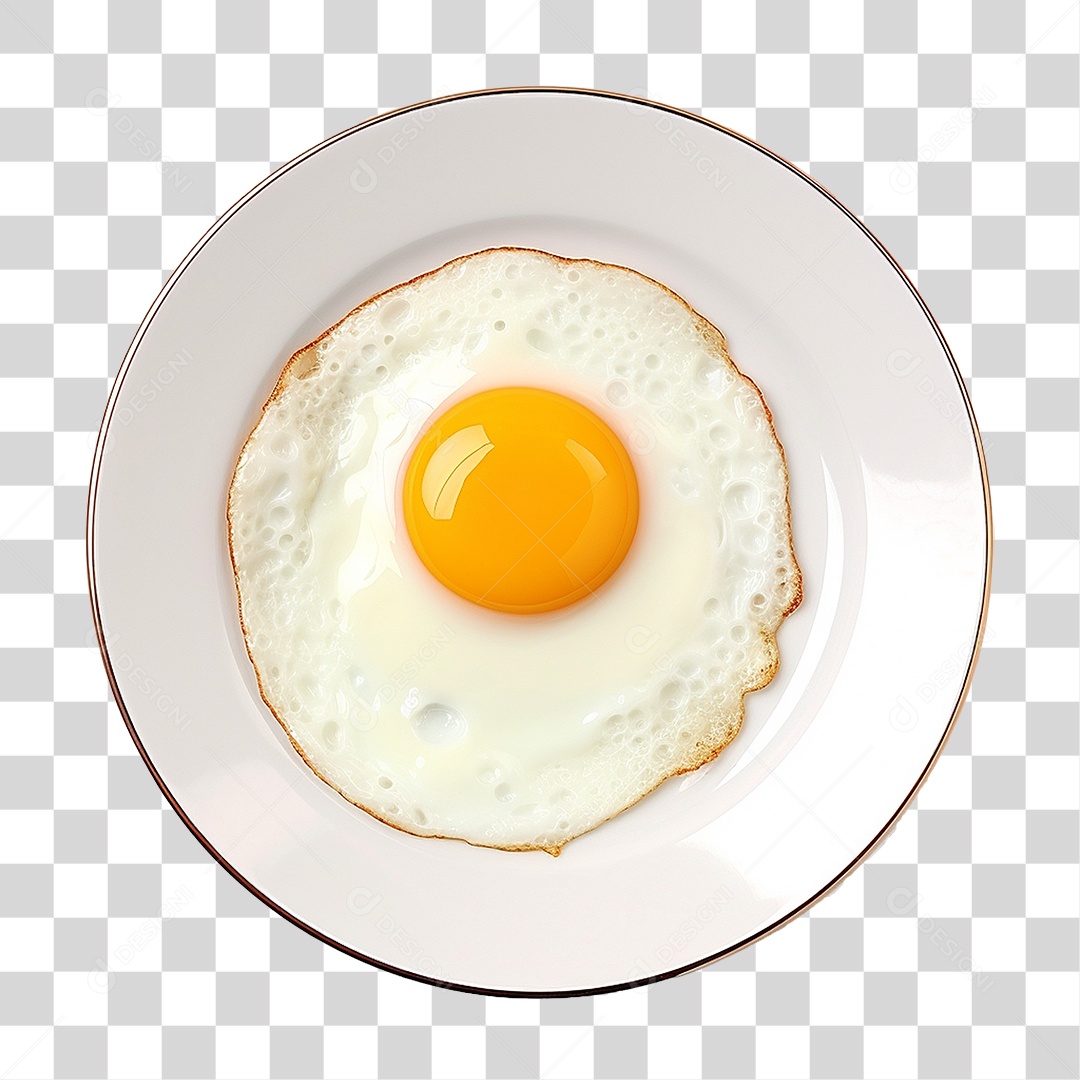 Prato com Ovo Frito PNG Transparente