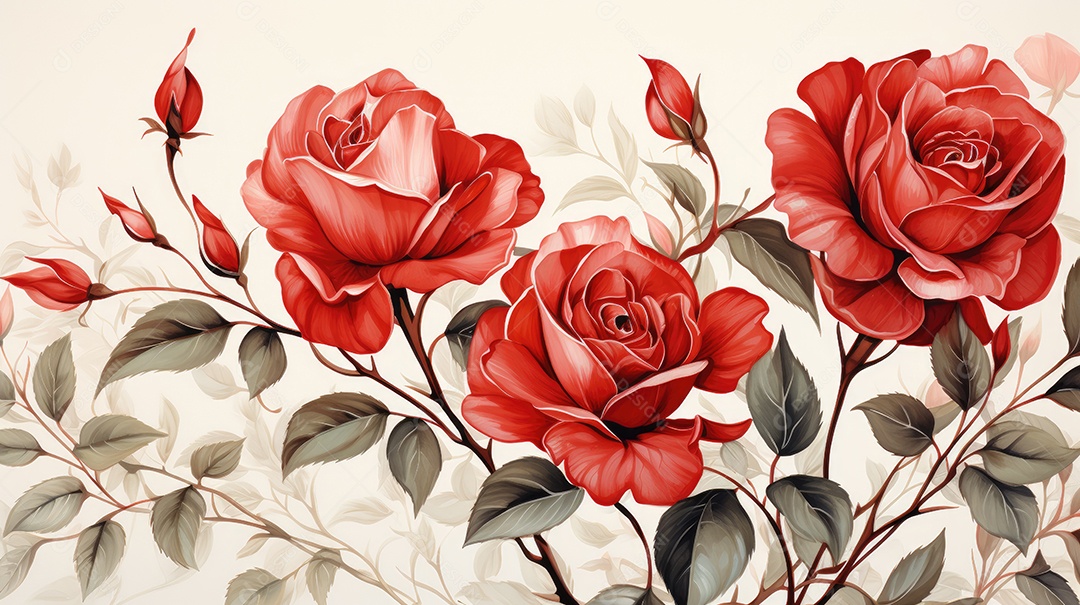 Flores rosas vermelha