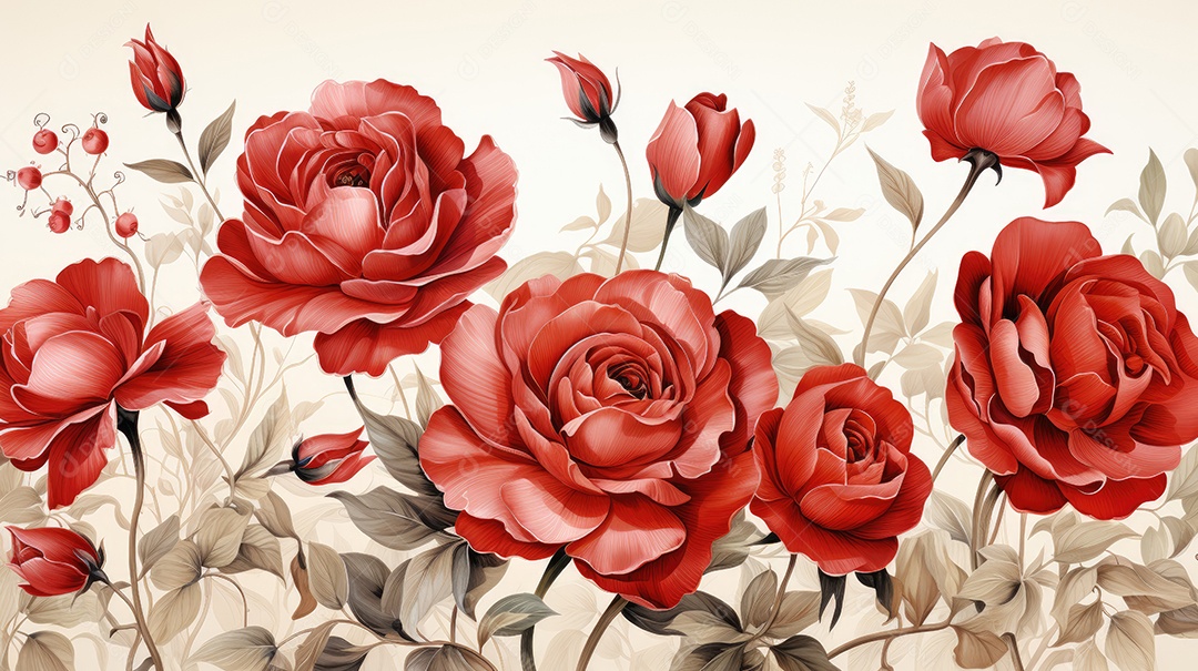 Flores rosas vermelha